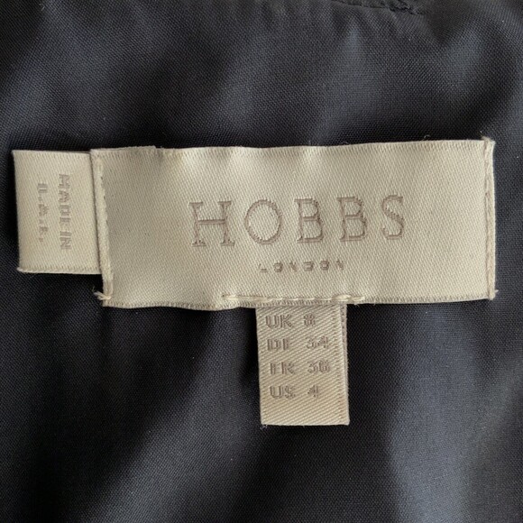 Hobbs Navy Sleeveless Textured Career Office Dress 4 - Picture 3 of 11